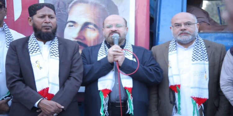 کراچی: فلسطین فاؤنڈیشن پاکستان کی اسرائیل نامنظور ریلی، حماس ترجمان کی شرکت