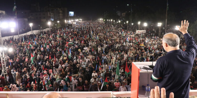 کراچی: جماعت اسلامی کے تحت شب یکجہتی غزہ مارچ  