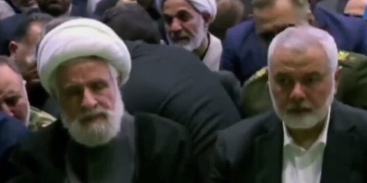 ایرانی صدر کی آخری رسومات : حماس کے سربراہ اسماعیل ھنیہ کی شرکت