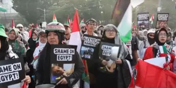 انڈونیشیا میں فلسطین کے حق میں احتجاج