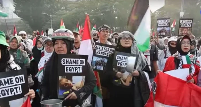 انڈونیشیا میں فلسطین کے حق میں احتجاج