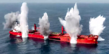 یمنی فوج نے صہیونی ریاست جانے والا جہاز بحیرہ احمر میں تباہ کر دیا