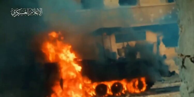 الزیتون محاذ پر القسام بریگیڈز کا وار، صہیونی ٹینک تباہ