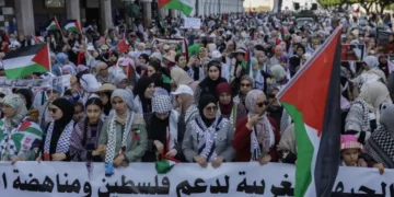 مراکش میں عوامی احتجاج، غزہ میں قحط زدہ جنگ ختم کرنے کا مطالبہ