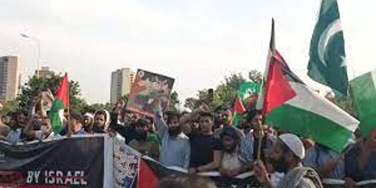 پاکستان بھر میں صمود فلوٹیلا کے حق اور قابض اسرائیل کیخلاف احتجاجی مظاہرے
