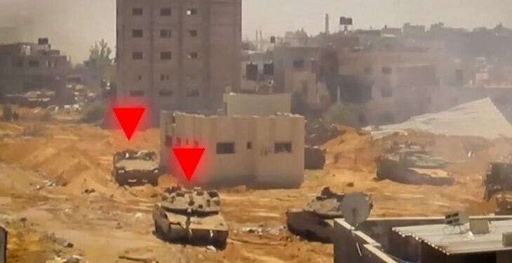 القسام کا وار: غزہ کے النصر میں صہیونی ٹینک تباہ