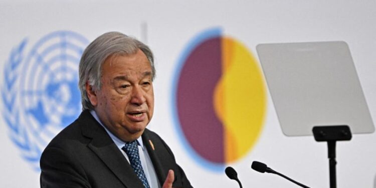 فلسطینیوں کو آزادی و خود ارادیت دی جائے: یو این سربراہ