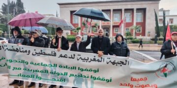 رباط میں عوامی مظاہرہ، فلسطین سے یکجہتی اور اسرائیل سے تعلقات ختم کرنے کا مطالبہ