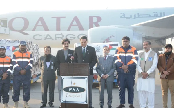 پاکستان کی طرف سے فلسطینیوں کے لیے 100 ٹن امدادی سامان بھیجا گیا