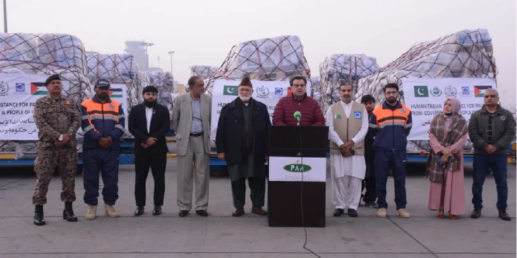 پاکستان کی جانب سے فلسطین کے لیے مزید 100 ٹن امدادی سامان روانہ