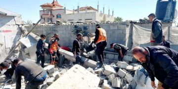 غزہ شہری دفاع کا رفح میں ملبے تلے دبے شہداء نکالنے کا مطالبہ