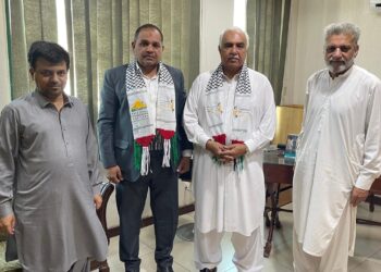فلسطین فاؤنڈیشن کے وفد کی پیپلز پارٹی رہنما سید ظہیر شاہ سے پشاور میں ملاقات