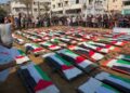 غزہ میں 112 شہداء کی سب سے بڑی اجتماعی نمازِ جنازہ ادا